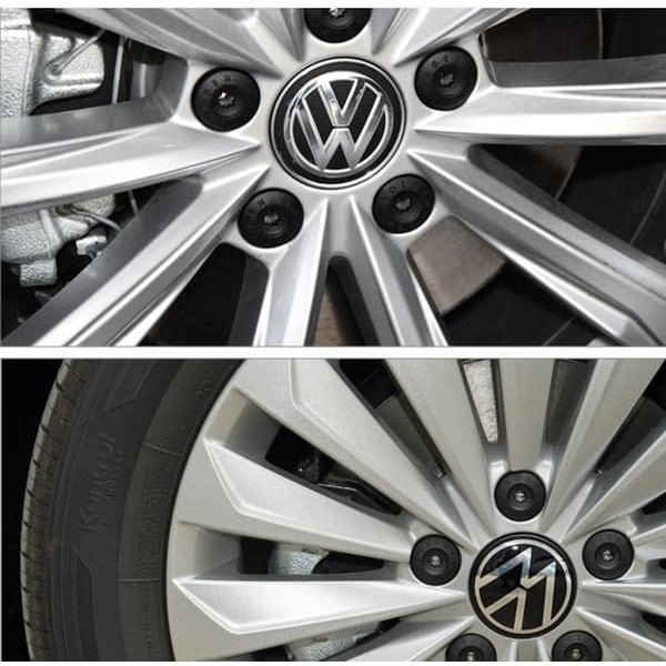 \"QD\" Passar Volkswagen 5-ekrade navkapslar däcklogotyp 135mm (4 st)