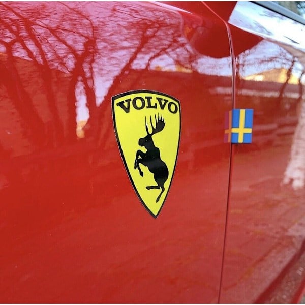QD-Par (2) ekte Prancing Moose VOO 3 tradisjonelle vinyldekaler