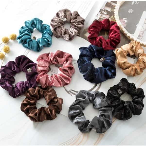 /QD/3x Hårelastikker / Scrunchies i Velour