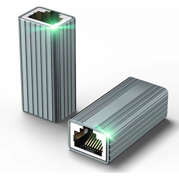 [QD] RJ45-kobling, Ethernet-stik LAN-adapter RJ45 hun netværksforlænger til LAN-kabel, netværkskabel, 2 stk