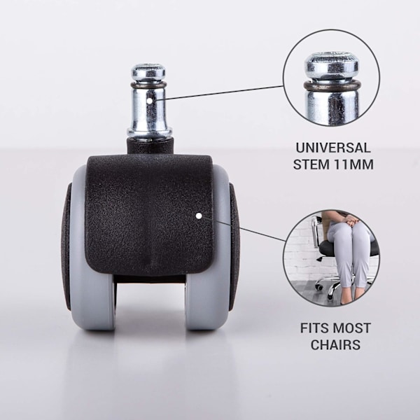 QU*(för … Stolar) gummihjul 50 mm kontorstol underlag for erstatning svingbare universelle stilker tvillinghjul