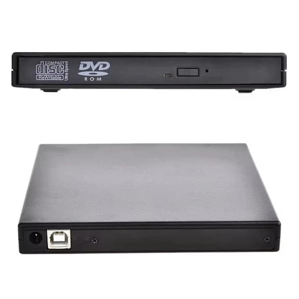 Slank Ekstern DVD/CD-brænder – USB 2.0 Sort