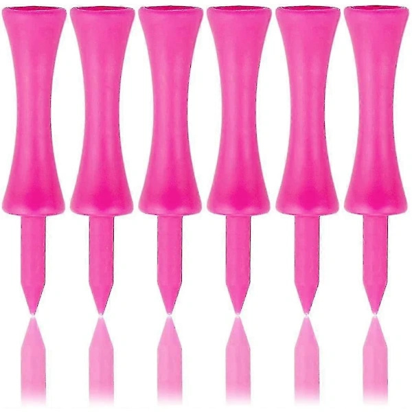 57mm Rosa Golfpeg i Plast, 100-pack