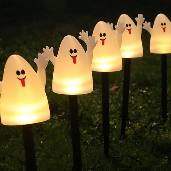 Solcellelamper for bakken - Halloweendekorasjon - Lysstyring - 5-pakning - LED - Vanntett for utendørs bruk
