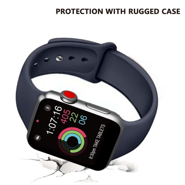 [QD] Sportband kompatibelt med klokke 38-40 mm, mykt silikon erstatningsbånd kompatibelt med iWatch Series 5/4/3/2/1, S/M, M/L - midnattsblå
