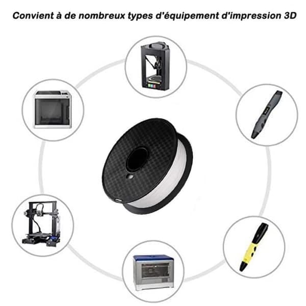 /QD/ 3D-printer Filament PLA 1,75 mm til 3D-printer 1KG (Hvid)