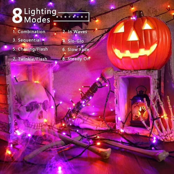 Lyslenke - Halloween-dekorasjon - 20 m, 200 LED