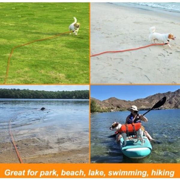 QQU-Hundebånd, 10m, Langt Hundetreningsbånd, Ideelt for Fotturer, Camping, Trening, Strand, Passer for Små og Mellomstore Hunder