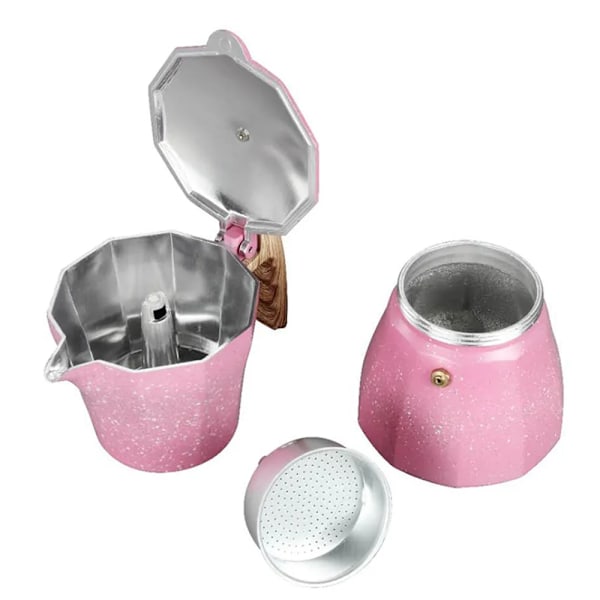 QU.Spishäll Espressobryggare - Moka Kaffebryggare för Gas- eller Elektrisk Spis - 3 Koppar Espresso Shot Maker för Italiensk