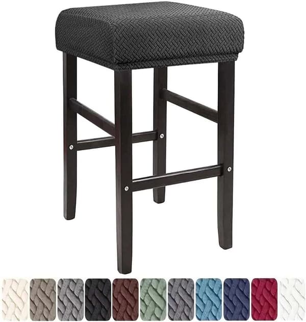 Barstoltrekk, sett med 2, elastiske, vaskbare salstoltrekk for benk- og sminkestoler, hvit 4pcs Dark Gray