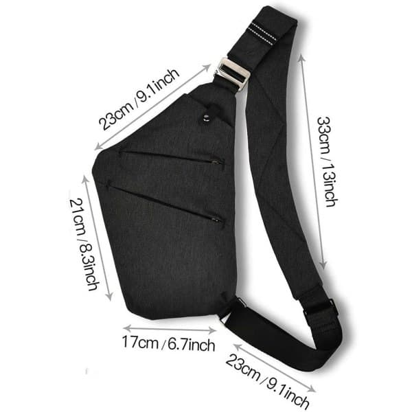 Skuldertaske herre brysttaske skuldertaske Sort