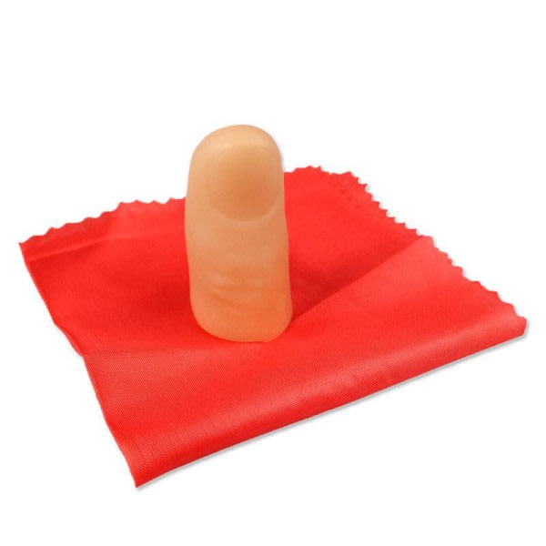 Magic tumme, mjuk plast tumspets fingrar Magic tricks leksaksverktyg + rött sidan, 2 st
