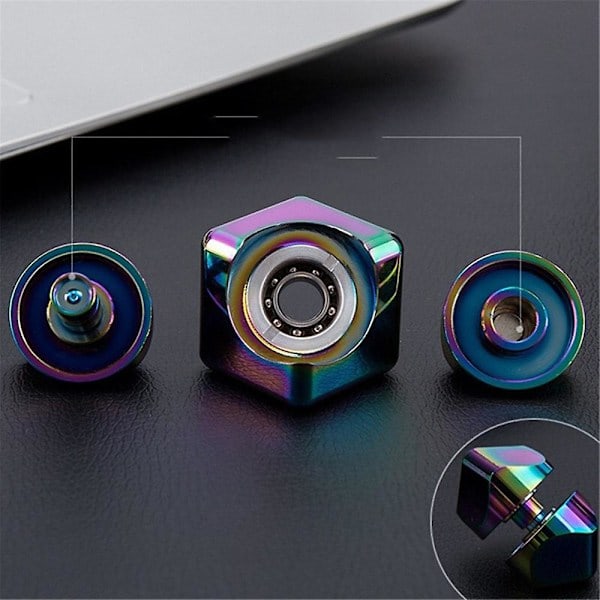 \"QD\" Square Spinning Top Dice Cube Stress Relief Anti-Anxiety Fingertip Toys Hand Fidgets Spinner Early Learning Toy Gift