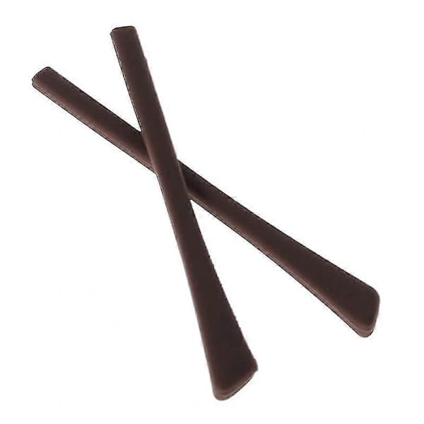 2PCS Soft Silicone Anti-slip Glasses Eyeglass Temple Tips Accessories Square Hole Chocolate
