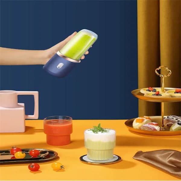 Bærbar blender til shakes og smoothies, blå_QF