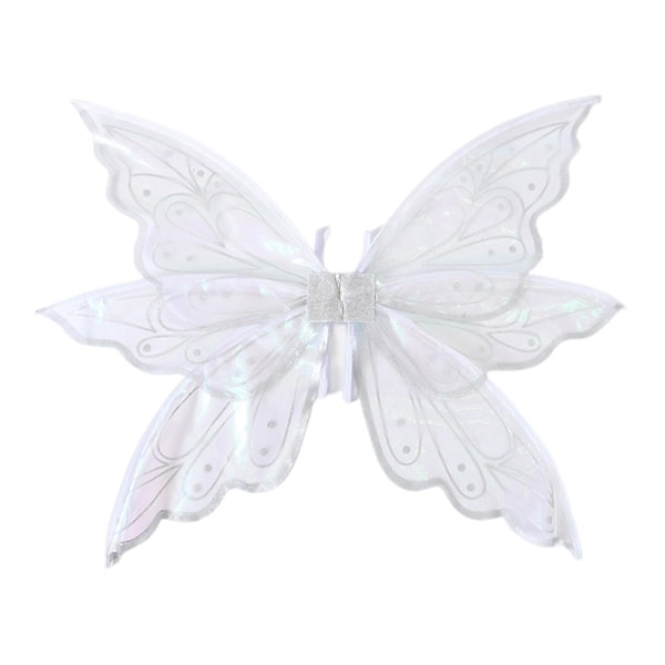 [QD] Nye Sommerfuglevinger til Voksne Udklædning Glitter Gennemsigtige Vinger Sommerfugl Halloween Elverkostume Engelvinger til Kvinder Piger