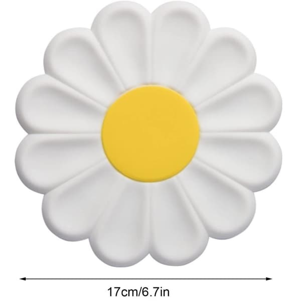 Søtt Bordunderlag - Silikon - Blomst - Hvit