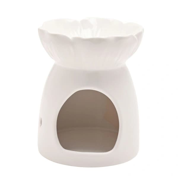 Hestia Vit Blommig Vaxvärmare[JUN] One Size Vit