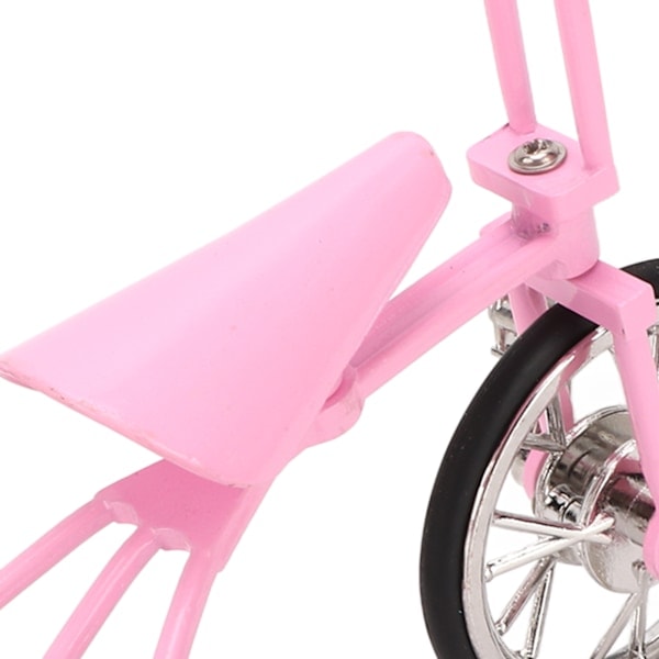 QU/Rosa Look Leksak Trehjuling Modell Simulerad Design Trehjuling Prydnad Slitstark Legering DIY Leksak Trehjuling Prydnad för Samling