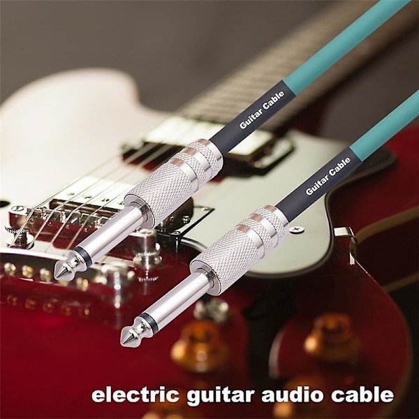 Gitarrkabel Elektrisk gitarrkabel 6,35 mm Monoplugg Anslutningskabel för gitarr bas trummor Au
