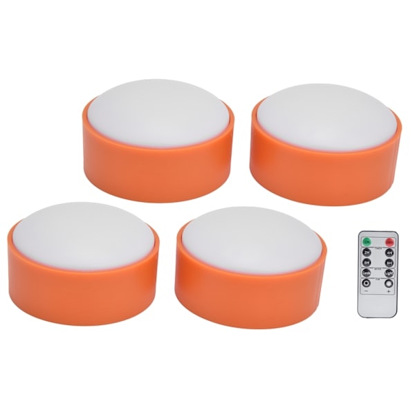 4 stk Halloween Gresskarlys LED Halloween Lyktlys med Fjernkontroll for Festivaldekorasjon