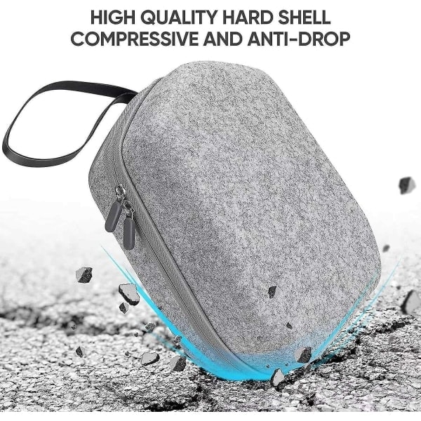 QD-Hardt etui kompatibelt med Meta/Oculus Quest 2 Basic /Elite-versjon, stor beskyttelse Stor