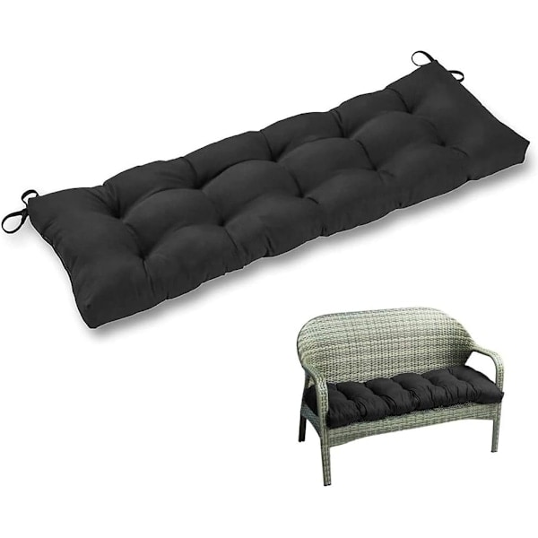 Benkpute 90 x 50 cm 2/3-seters Møbel Gyngestolpute Myk Sklisikker Rektangulær Benkmattepute for Utendørs Innendørs Hage Uteplass Benk_QF