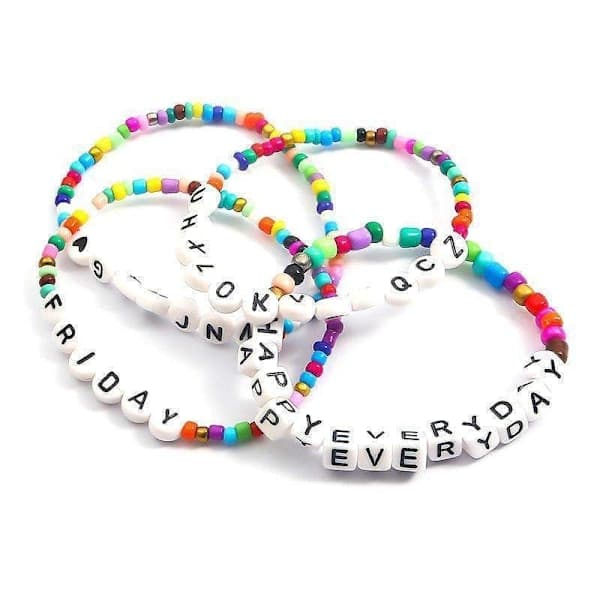DIY - Perleboks - Bokstavperler - 1400 stk + Elastisk Tråd White White_QF
