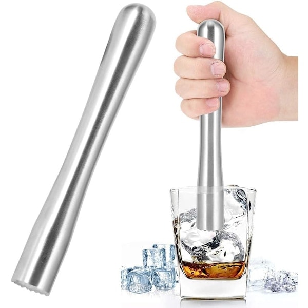 [QD] Cocktail Muddler, Cocktailrører Lime Muddler Rustfrit Stål Drink Muddler Cocktail Mixer