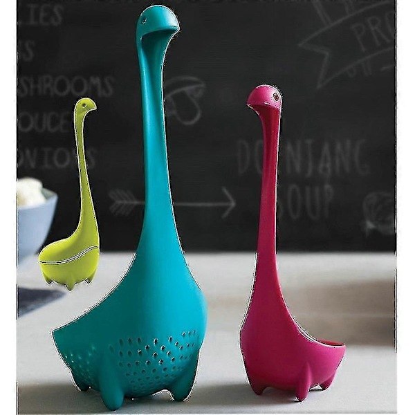 Alle tre Nessie i ett, Nylon, Silingsskje, Suppeøse, Teinfuserblå, Lilagrønn3stk