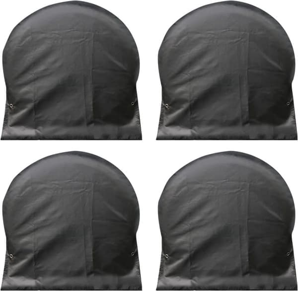 4× Waterproof Tire Covers 27–29\" – With Tension Straps & Hook – Black
