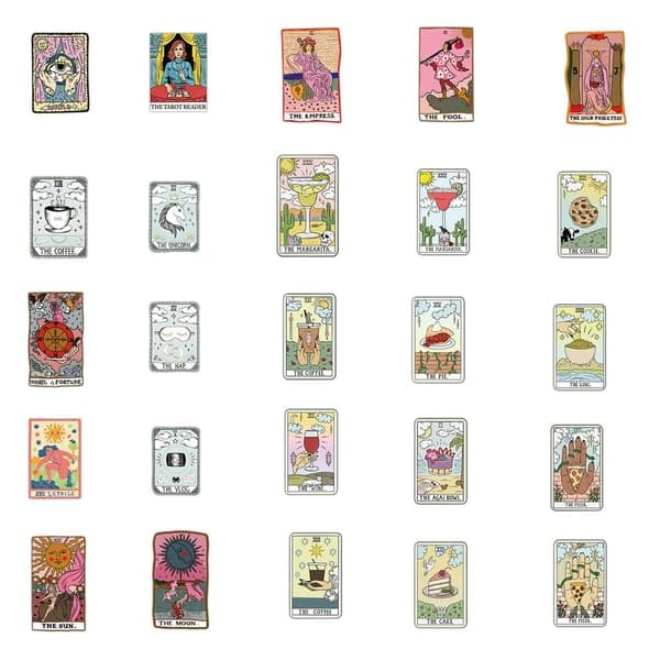 /QD/Klistermærker - Tarot - Retro - 50 stk