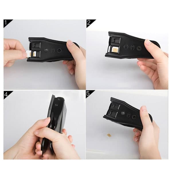 QU)6 KPL 4 i 1 Dual Sim -kortinleikkuri adapterisarjalla (Nano, Micro,