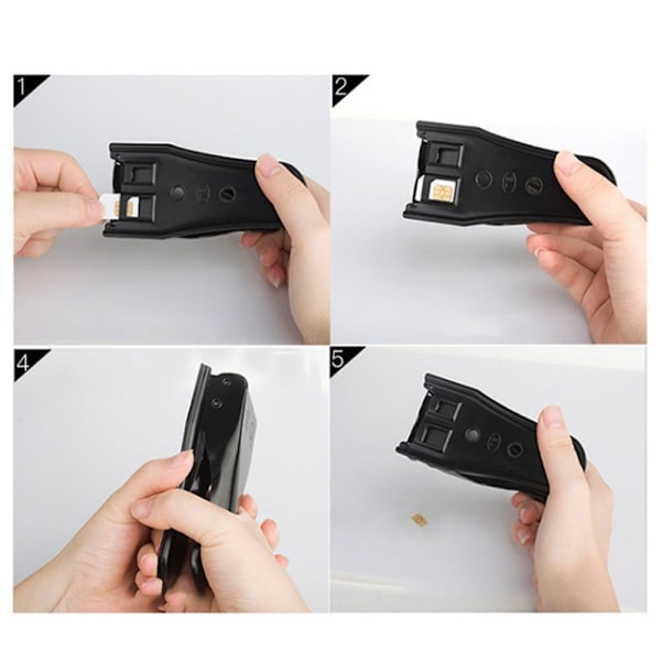 QU)6 ST 4 i 1 Dubbel SIM-kortsklippare med adapterkit (Nano, Micro,