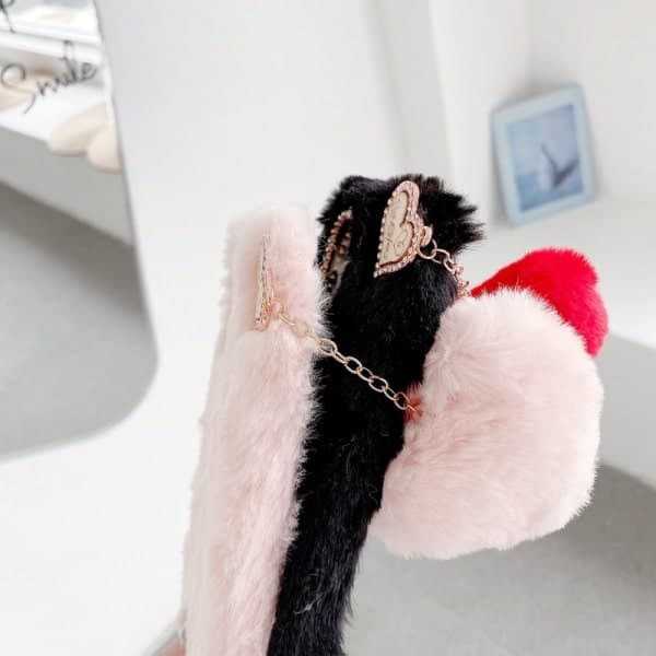 Jeg Elsker DHjerte Fluff Cover til Sort IPhone12PRO MAX