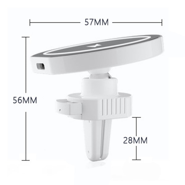 [QD]F12-B Vit Luftventil Magnetisk Trådlös Laddningshållare - USB-Gränssnittsladdningskabel