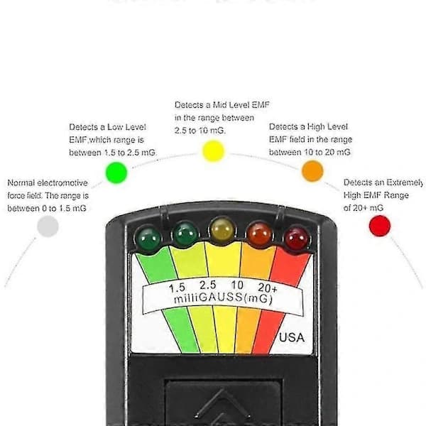 K2 EMF-detektor med lydalarm og LED-display til paranormale undersøgelser og hjemmebrug, sort, 1 stk. black 1pcs