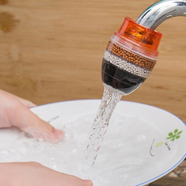 2 kpl Keittiö Kotitalous Hiilisuodatin Mini Hana Vedenpuhdistus Suodatin Puhdistus Hiili Vesisuodatin Oranssi
