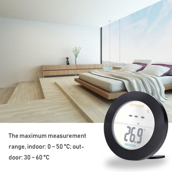 Trådlös Termometer LCD-Skärm Inomhus Utomhus Sensor Temperatursensor Inomhus Utomhus Svart