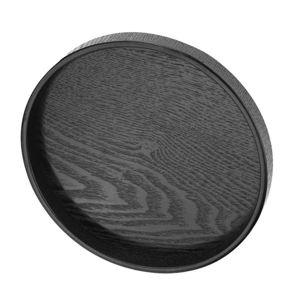 Rund Form Massivt Trä Te Kaffe Snacks Mat Måltider Serveringsbricka Tallrik Restaurangbrickor 27cm