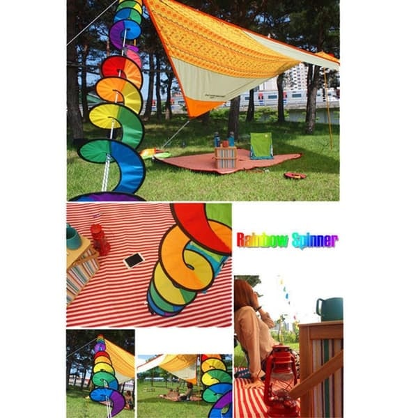 \"QD\" 1,6 m Pride Regnbue spiral vindspinder telt flag dekoration