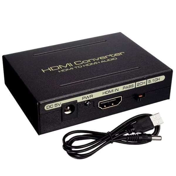 Lydsplitter, HDMI til HDMI + SPDIF + RCA - USB