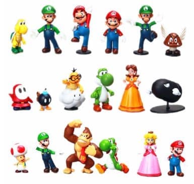 18-pakning Super Mario Figurer