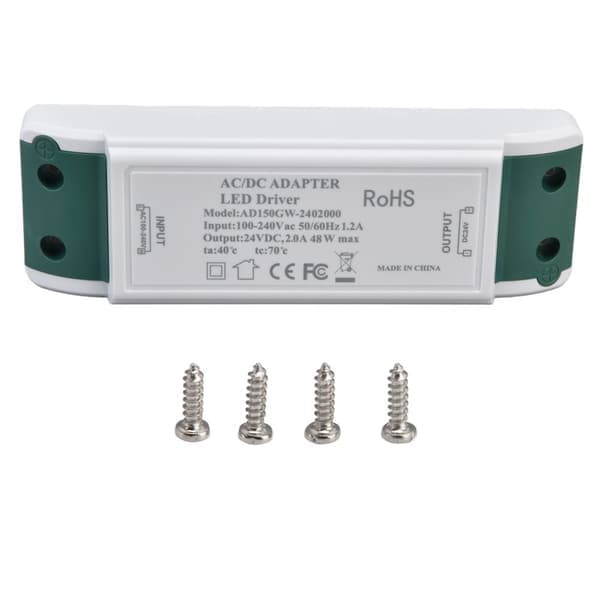 LED-transformator 24V DC 2A 48W konstant strøm LED-strømforsyningsdriver til hjem og kontor AC100-240V