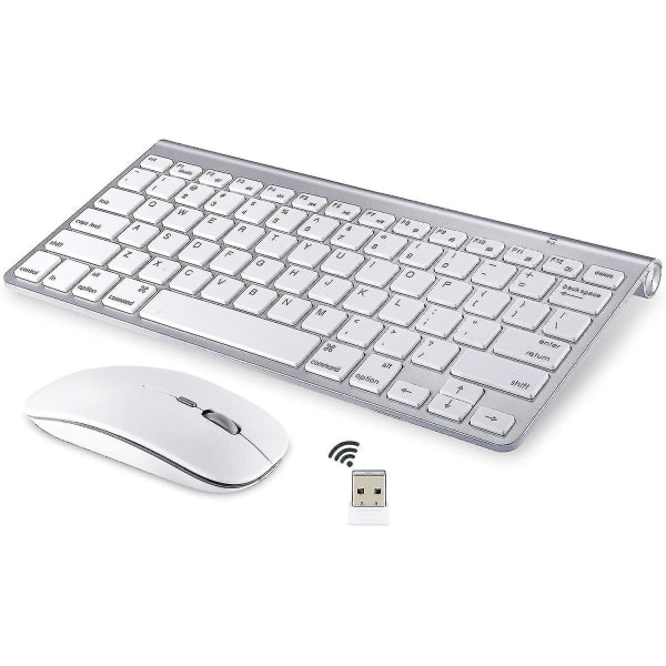 [QD] Trådlöst tangentbord och mus för Apple iMac, Windows eller Android (2,4 GHz trådlöst)