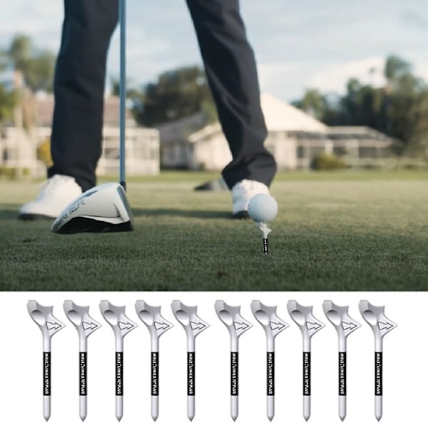 Sijiali 10-pack Golftees Slitstark Bärbar Sned Insättning Minskad Friktion Professionell Ökad Distans Kompakt 10 Grader Golfboll Tees G