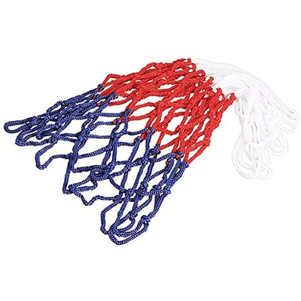 QU) 2-delat basketnät - sportutrustning för hemmet - röd, vit och blå