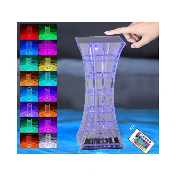 LED-krystallbordlampe med RGB-belysning