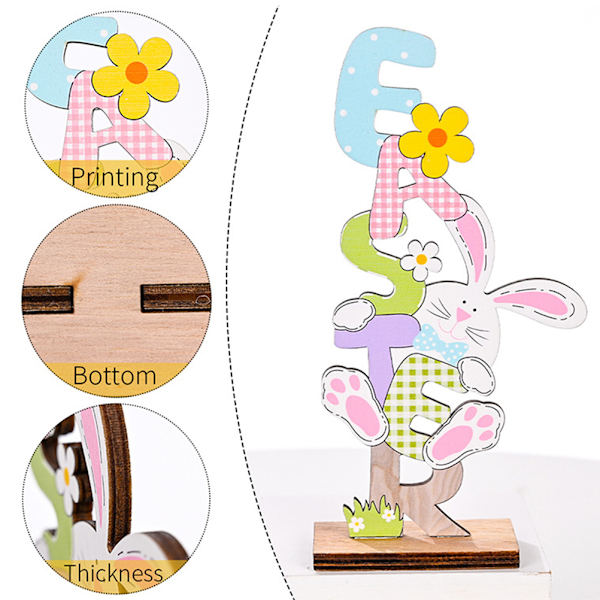 Eco-Friendly Wood Craft, Versatile Easter Decor, Wooden Rabbit Table Decorations for Spring Holiday Table, Rustic Easter Bunny
