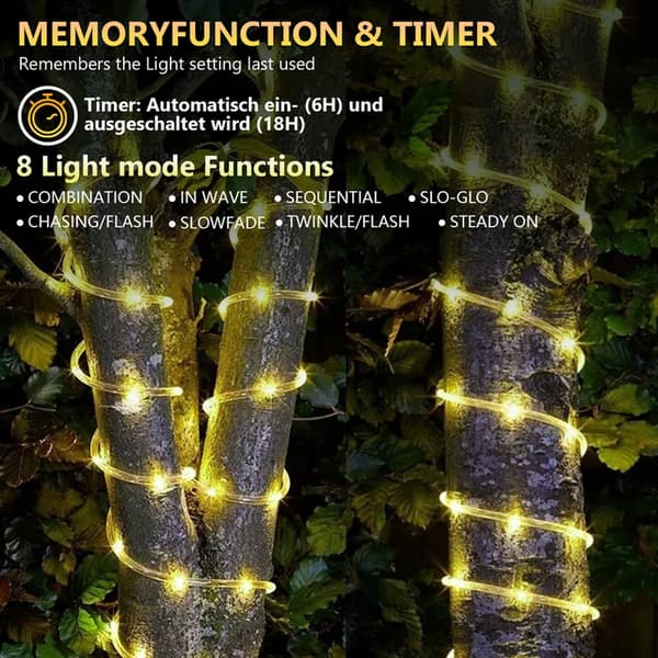 LED-slingor - 30M - Varmvit inomhus/utomhus - IP44 - Slingljusslinga